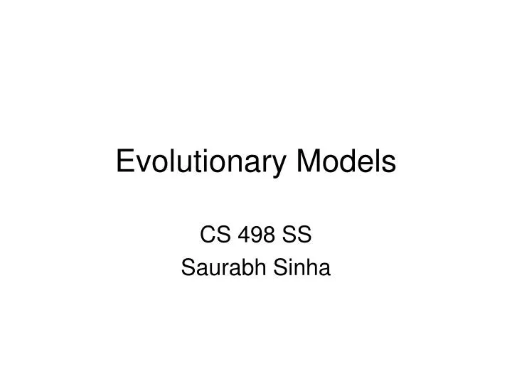 evolutionary models