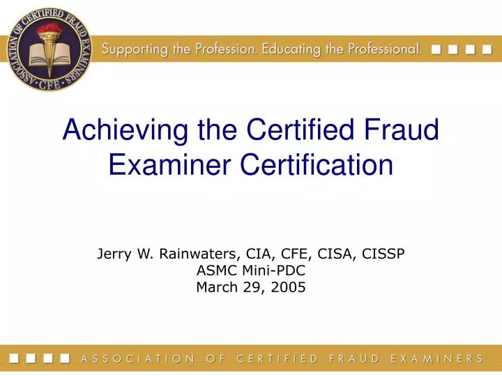achieving the certified fraud examiner certification