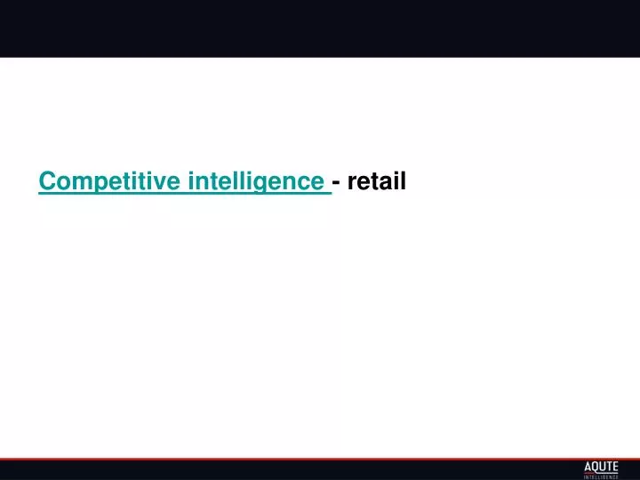 competitive intelligence retail