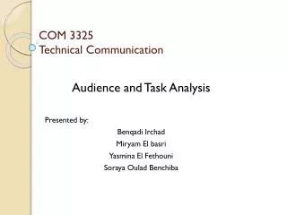 COM 3325 Technical Communication