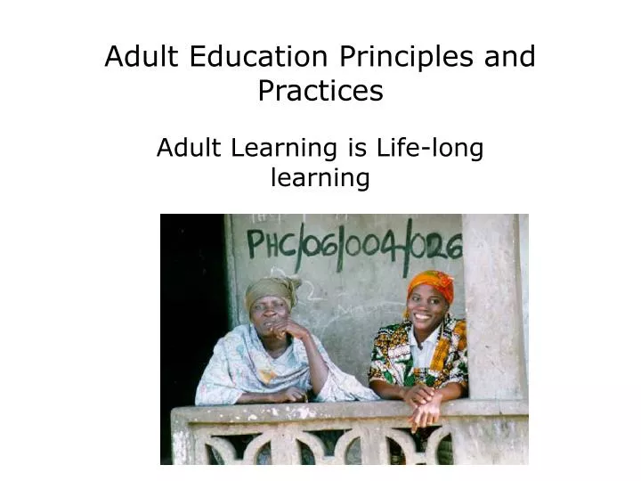adult education principles and practices