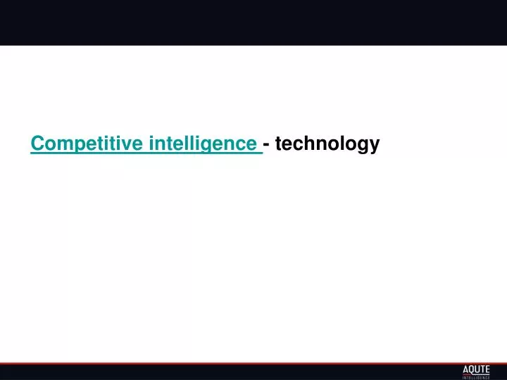 competitive intelligence technology