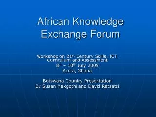 African Knowledge Exchange Forum