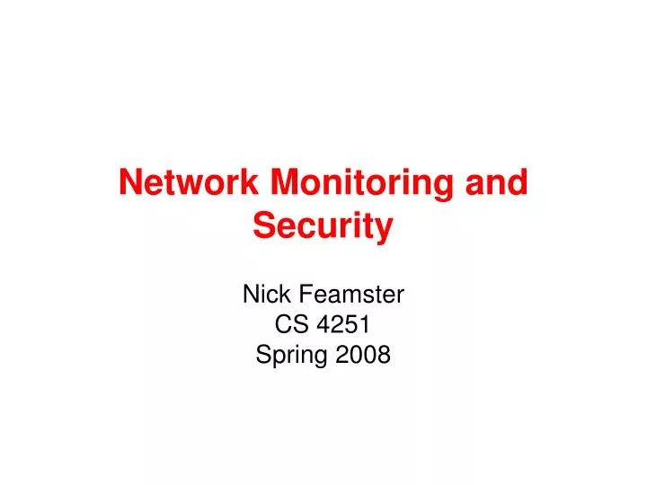 network monitoring and security