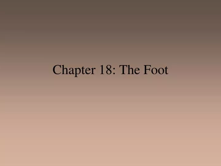 chapter 18 the foot