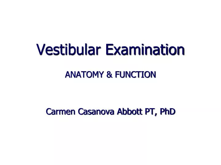 vestibular examination