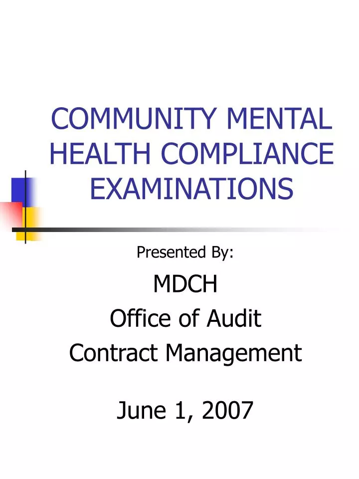 community mental health compliance examinations