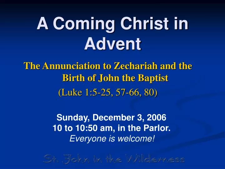 a coming christ in advent