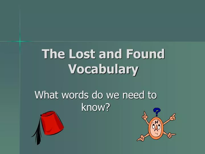 the lost and found vocabulary