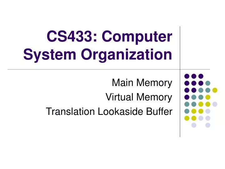 cs433 computer system organization
