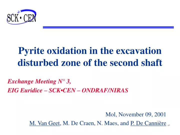 pyrite oxidation in the excavation disturbed zone of the second shaft