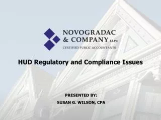 HUD Regulatory and Compliance Issues
