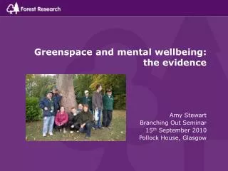Greenspace and mental wellbeing: the evidence