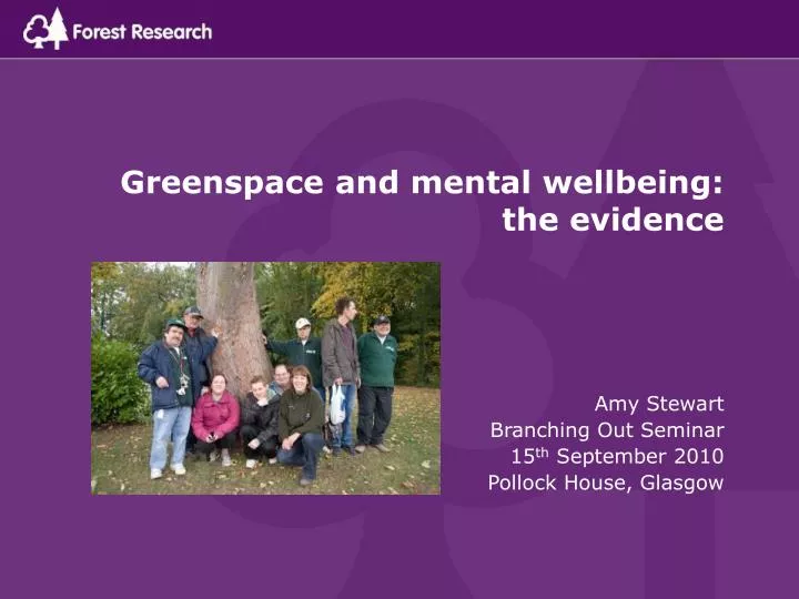 greenspace and mental wellbeing the evidence