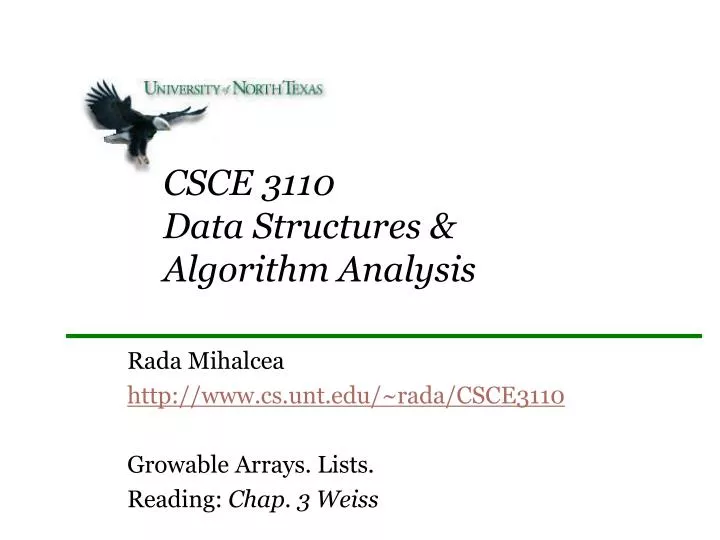 csce 3110 data structures algorithm analysis