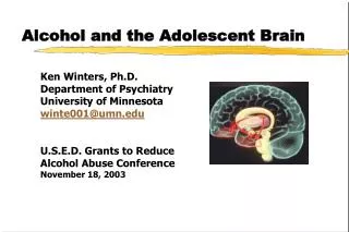 Alcohol and the Adolescent Brain