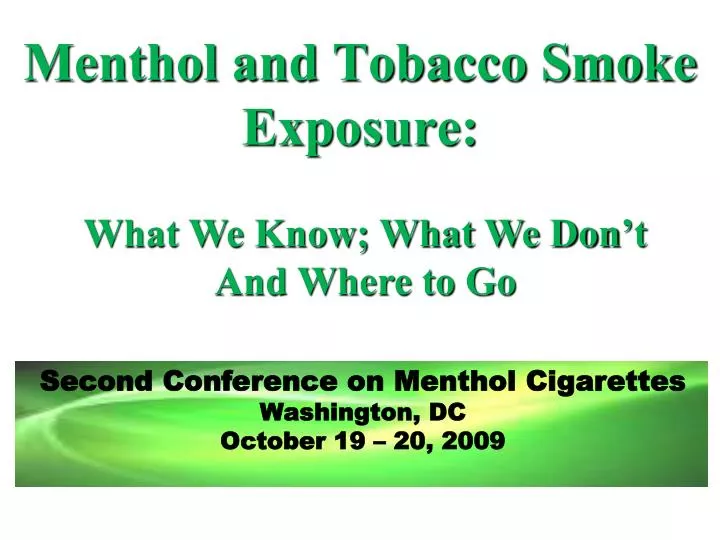 menthol and tobacco smoke exposure
