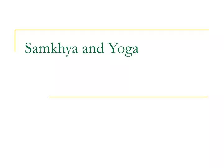 samkhya and yoga