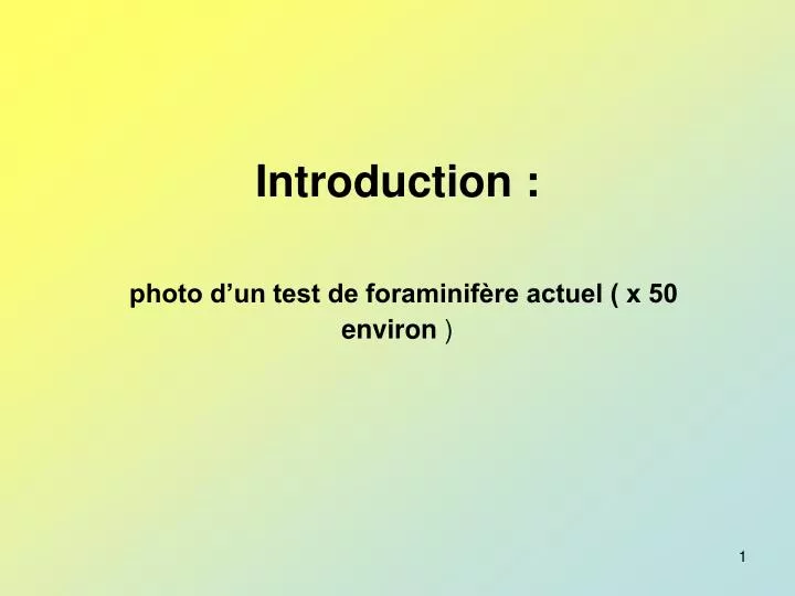 introduction photo d un test de foraminif re actuel x 50 environ