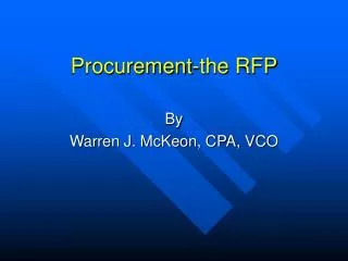 Procurement-the RFP
