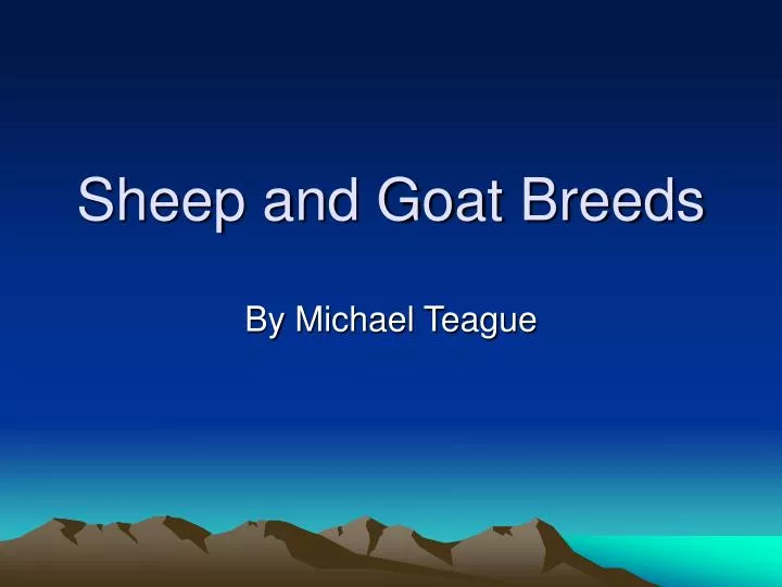 sheep and goat breeds