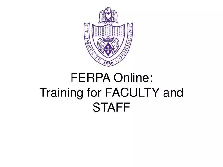 ferpa online training for faculty and staff