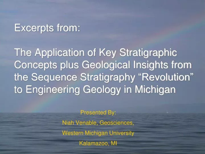 presented by niah venable geosciences western michigan university kalamazoo mi
