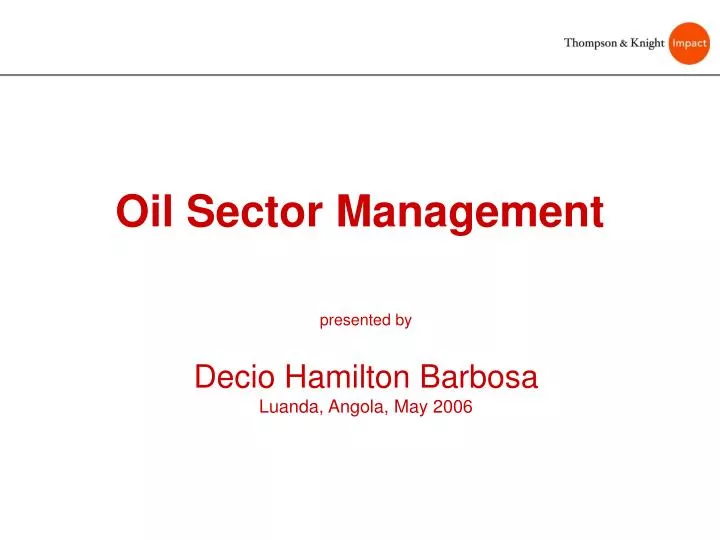 oil sector management
