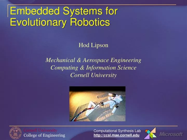 embedded systems for evolutionary robotics