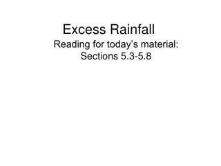 Excess Rainfall