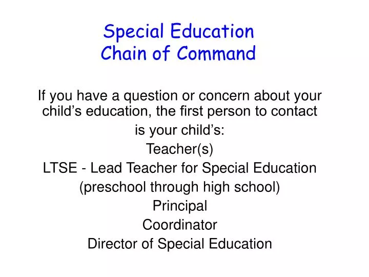 special education chain of command
