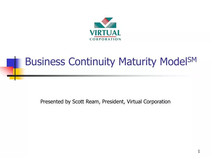 business continuity maturity model sm