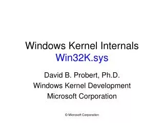 Windows Kernel Internals Win32K.sys