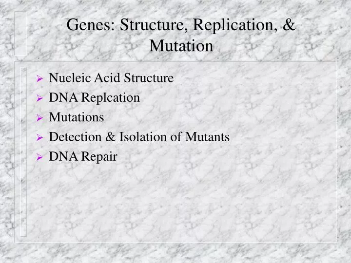 genes structure replication mutation
