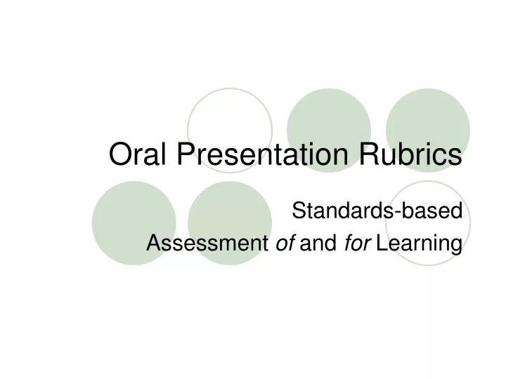 oral presentation rubrics