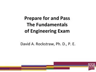 Prepare for and Pass The Fundamentals of Engineering Exam