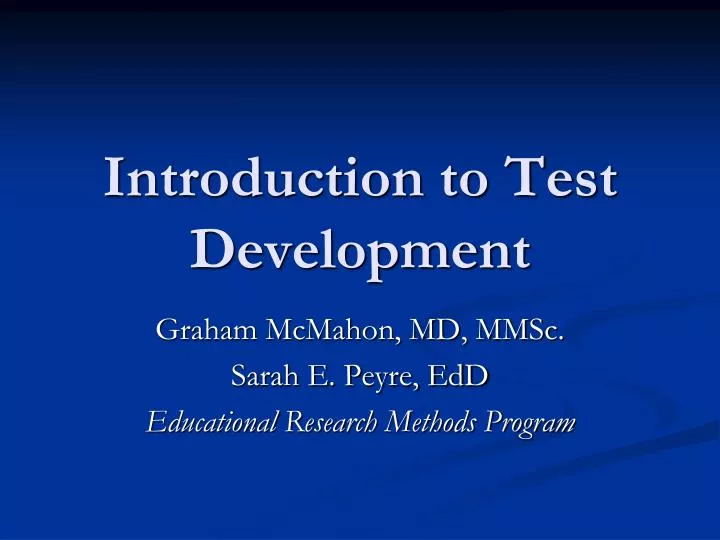 introduction to test development