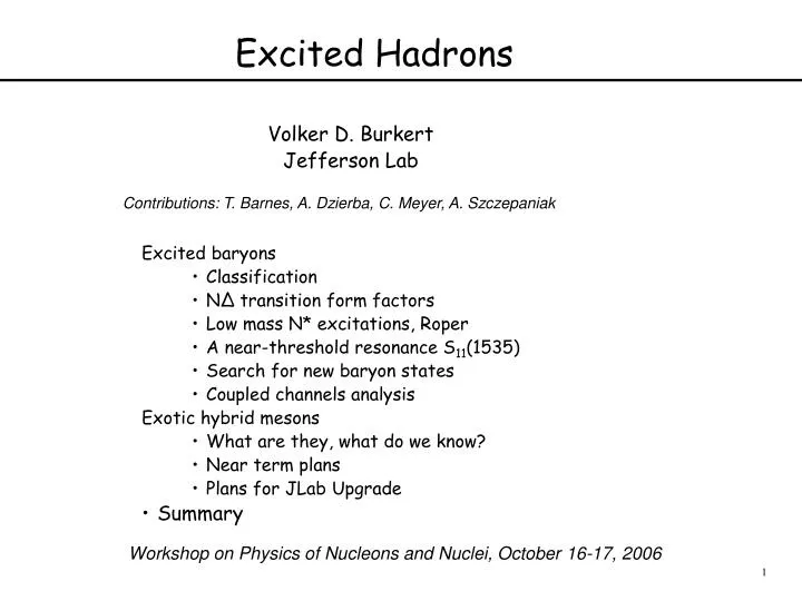 excited hadrons
