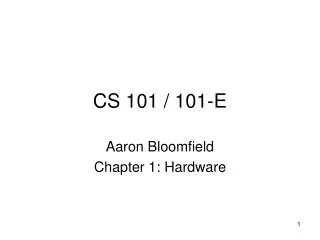 CS 101 / 101-E