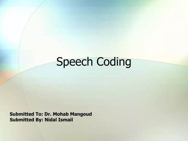 speech coding