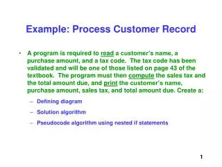 Example: Process Customer Record