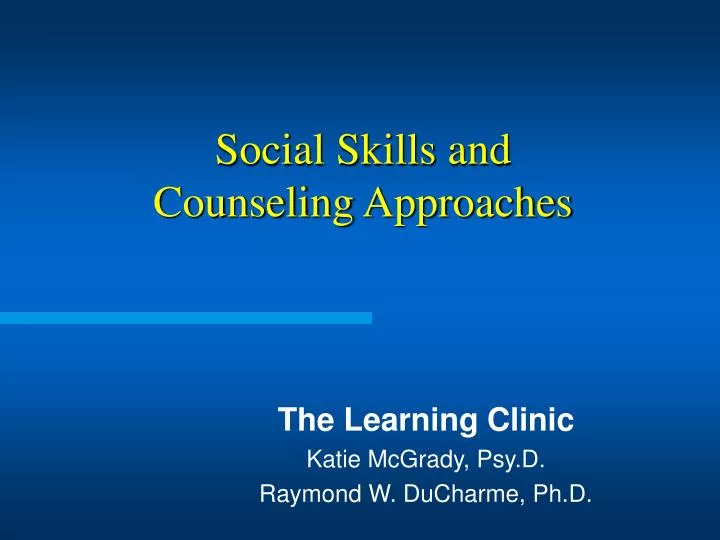 social skills and counseling approaches