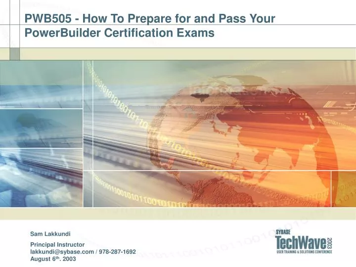 pwb505 how to prepare for and pass your powerbuilder certification exams