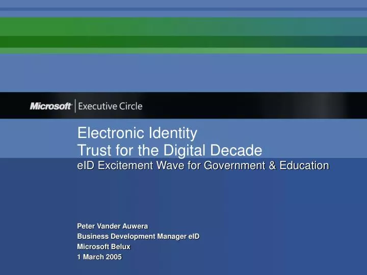 electronic identity trust for the digital decade eid excitement wave for government education