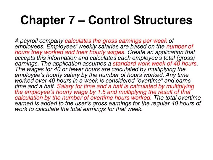 chapter 7 control structures