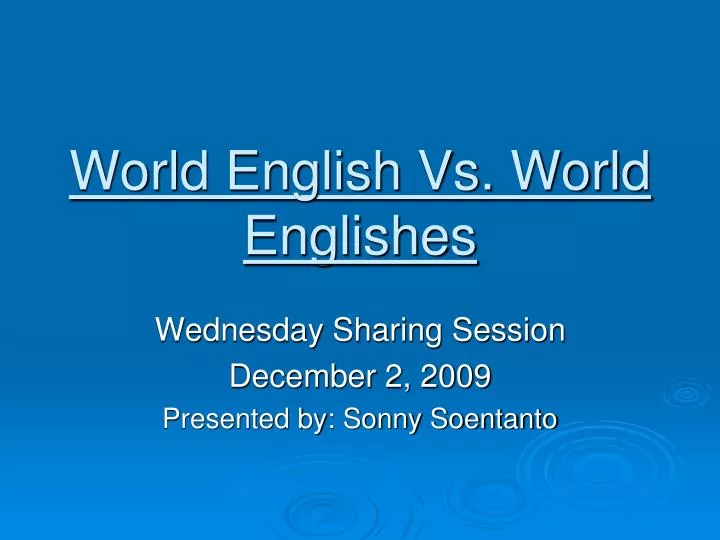 world english vs world englishes