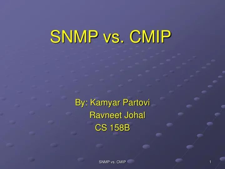 snmp vs cmip