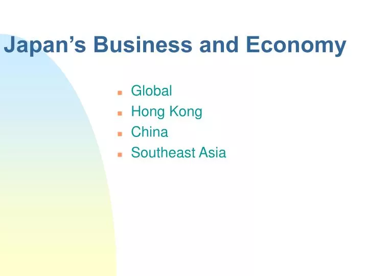 japan s business and economy