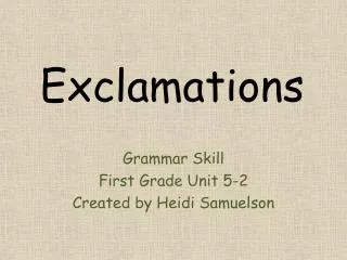 Exclamations