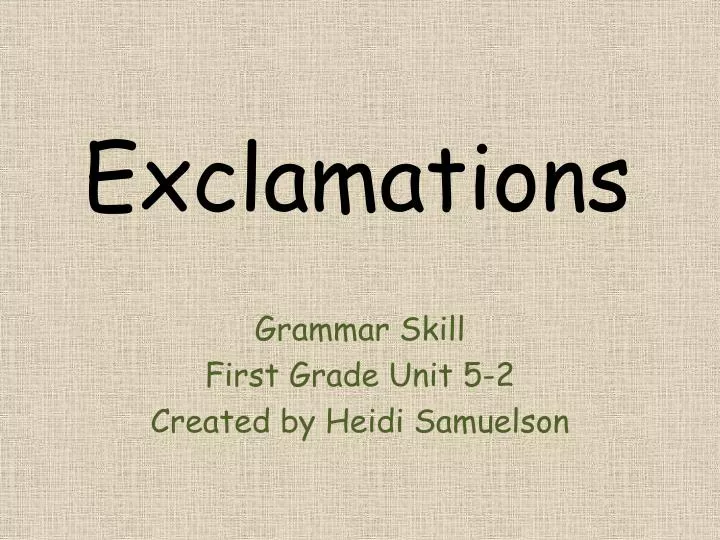 exclamations